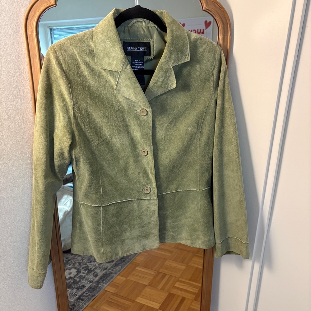 Brandon Thomas 100% leather suede jacket